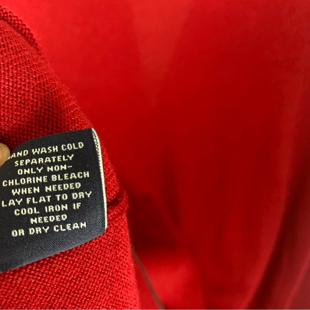 Hart Schaffner Marx Quarter-Zip Sweater red Medium 100% merino wool - Picture 8 of 11